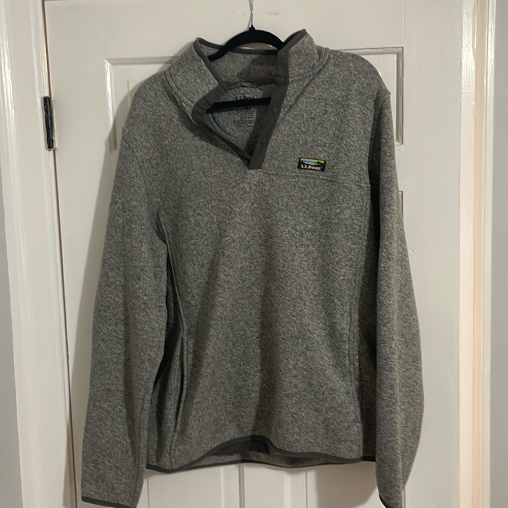 LL Bean Movk Neck Snap Up Pullover